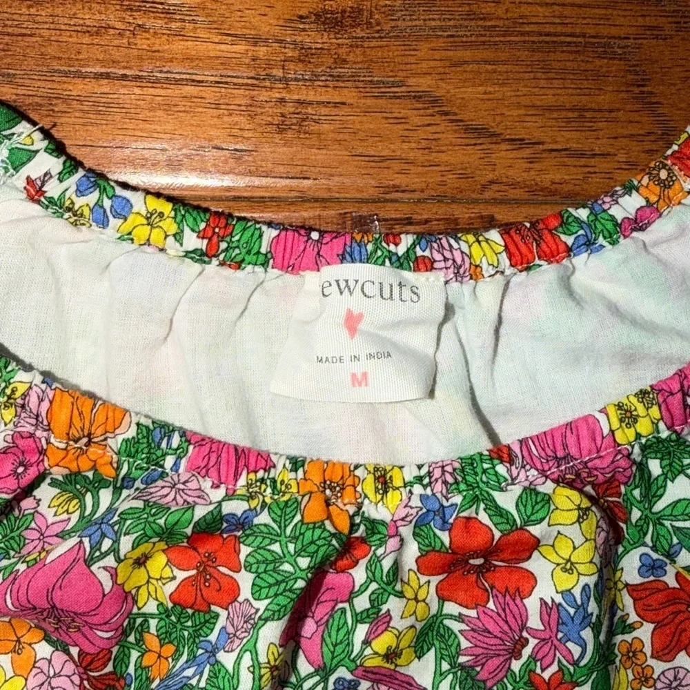 Crewcuts JCrew Girls' gathered-waist crop top in floral, size medium